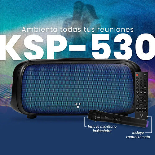 Vorago Bocina Ksp-530, Bluetooth, Inalámbrico, Usb, Negro Negro