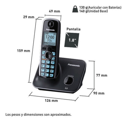 Teléfono Inalámbrico Panasonic Kx-tg4111meb Color Negro