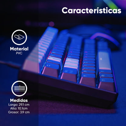 Teclado Naceb Viper Led Rgb 60% Mecánico, Mx Red Usb Español Negro Español Latinoamérica