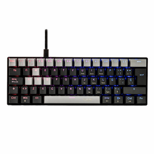 Teclado Naceb Viper Led Rgb 60% Mecánico, Mx Red Usb Español Negro Español Latinoamérica