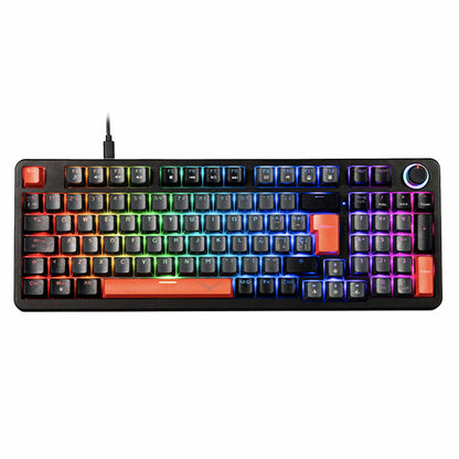 Gaming Naceb Teclado Gamer Mecánico Red Phyton Na-0972 Gris Español Latinoamérica