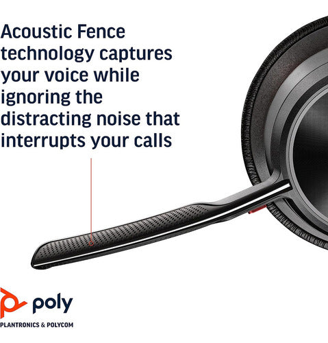 Poly Audífonos Voyager Focus 2, Inalámbrico, Bluetooth, Usb Negro