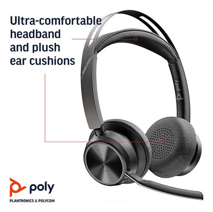 Poly Audífonos Voyager Focus 2, Inalámbrico, Bluetooth, Usb Negro