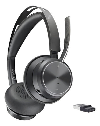 Poly Audífonos Voyager Focus 2, Inalámbrico, Bluetooth, Usb Negro