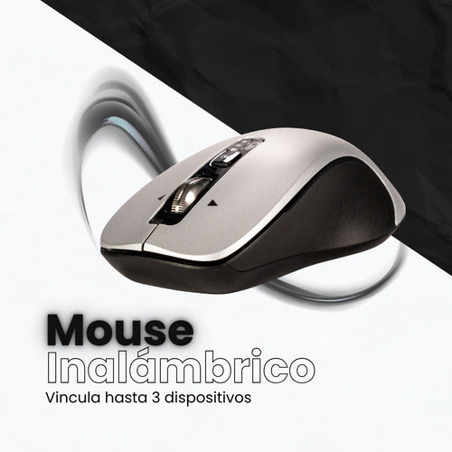 Mouse Ergonómico Naceb Na-0132g, Inalámbrico Óptico 3.200dpi Gris