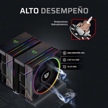 Disipador Cpu Balam Rush Heliux Pro Hex50, 120mm, 2200rpm