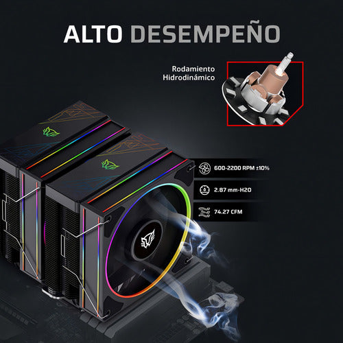 Disipador Cpu Balam Rush Heliux Pro Hex60, 120mm Blanco