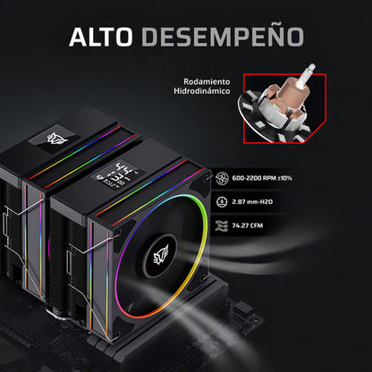 Disipador Cpu Balam Rush Heliux Pro Hex55, 120mm, 2000rpm