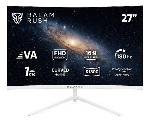 Monitor Gamer Curvo Acteck Balam Rush Andromeda Led 27 Blanco