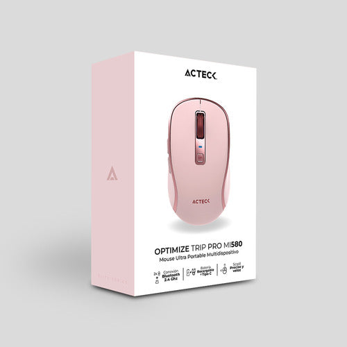 Mouse Acteck Optimize Trip Pro Mi580 Inalámbrico Óptico Rosa Rosa