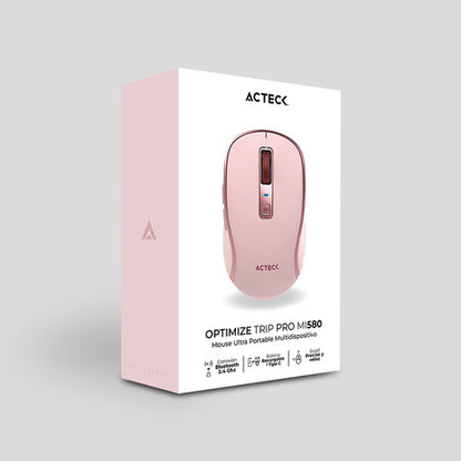 Mouse Acteck Optimize Trip Pro Mi580 Inalámbrico Óptico Rosa Rosa