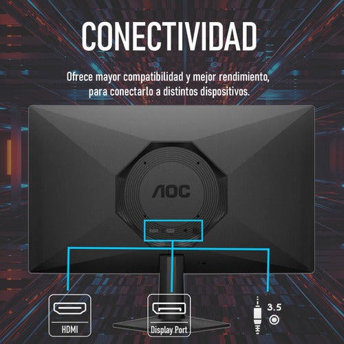 Monitor Gamer Aoc 24g50f Lcd 23.8 , 1920x1080 Full Hd, 144hz Negro