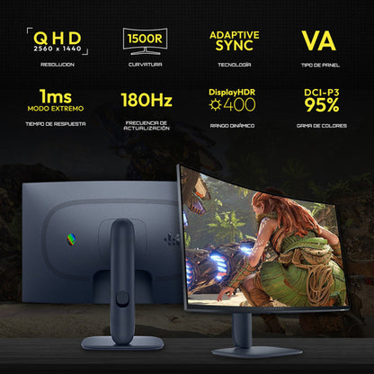 Monitor Gamer Curvo 32 Alienware Aw3225dm 1ms 180hz Freesync Negro