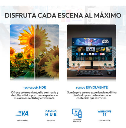 Monitor Samsung M50f Lcd 32 , 1920x1080 Full Hd, 60hz, Hdmi Negro