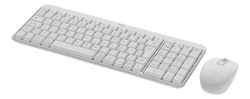 Kit De Teclado Y Mouse Logitech Mk250, Inalámbrico, Blanco Blanco