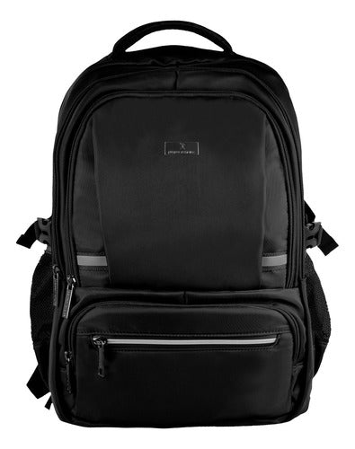 Mochila Perfect Choice Forter De Poliéster Laptop 17  Negro Negro Liso