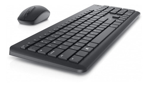 Kit Teclado Y Mouse Inalámbrico Dell Km3322w Español Negro Negro