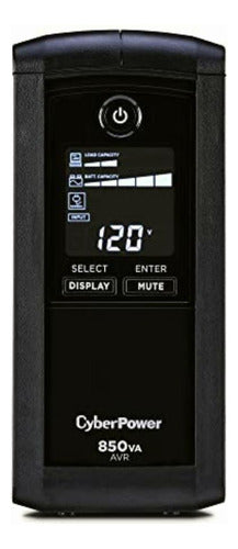 No-break Cyberpower Cp850avrlcd, 850 Va, 510 W, 8 H, Hogar Negro
