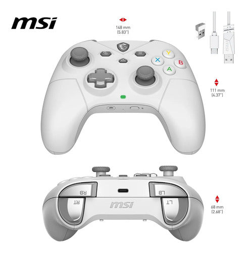 Control Gamepad Msi Force Gc300 Wireless Blanco Bluetooth Blanco