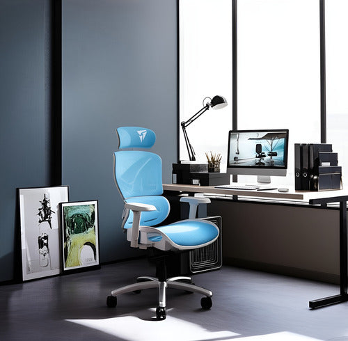 Thunderx3 Silla Gamer Xtc, Hasta 150kg, Blanco 4711099478903 Azul/blanco Mesh/nailon