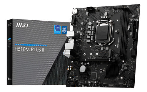 Tarjeta Madre Msi H510m Plus Ii Micro-atx Lga 1200 64gb Ddr4 Negro