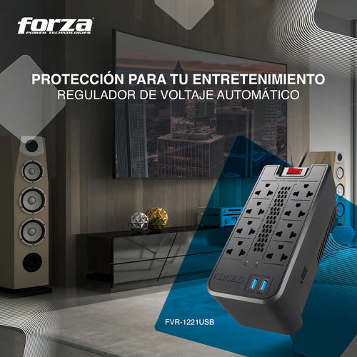 Regulador Forza Power Technologies Fvr-1221usb, 600w, 1.200v