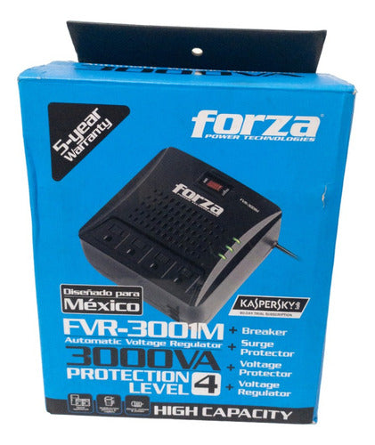 Regulador Forza Power Technologies Fvr-3001m, 900j, 1500w, 4 Negro