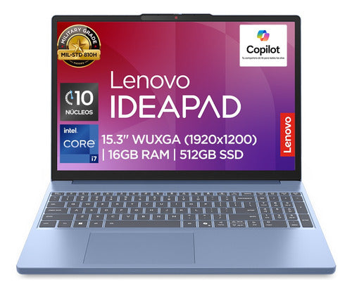 Laptop Lenovo Ideapad Slim 3 15irh10 15.3  Wuxga I7-13620h Azul