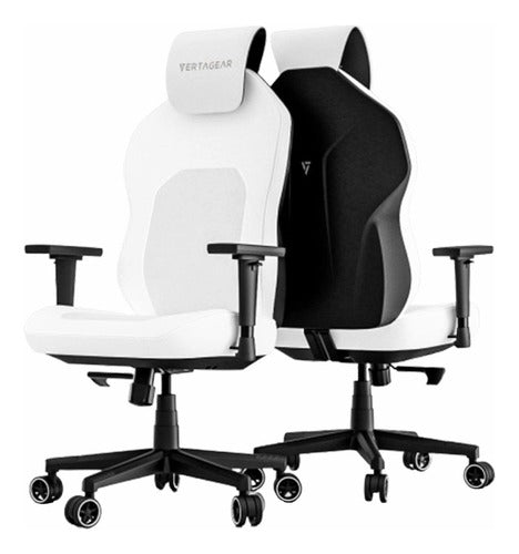 Silla Gamer Vertagear Sl1800 Ergonomica Blanco Y Negro Negro Cuero Sintético