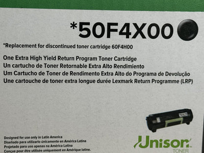 Tóner Lexmark 50f4x00 Super Alto Rendimiento Negro, 10.000 P - Negro