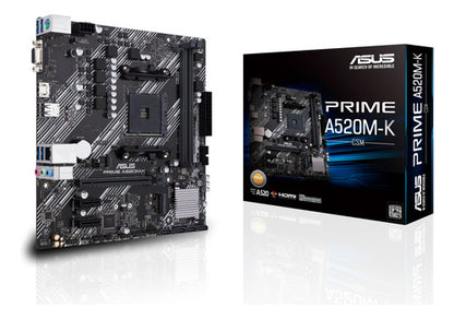 Tarjeta Madre Asus Prime A520m-k/csm Micro-atx Am4 64gb Ddr4 Negro
