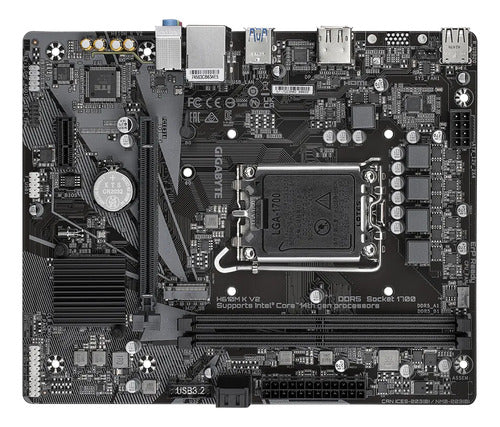 Tarjeta Madre Gigabyte H610m K V2, Micro-atx 1700 128gb Ddr5 Negro