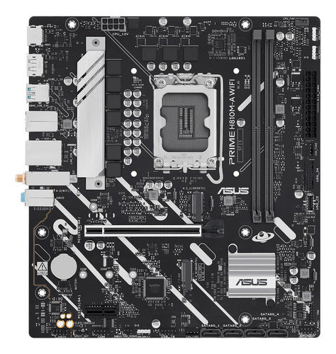 Tarjeta Madre Asus Prime H810m-a Wifi, Micro-atx 128gb Ddr5 Negro
