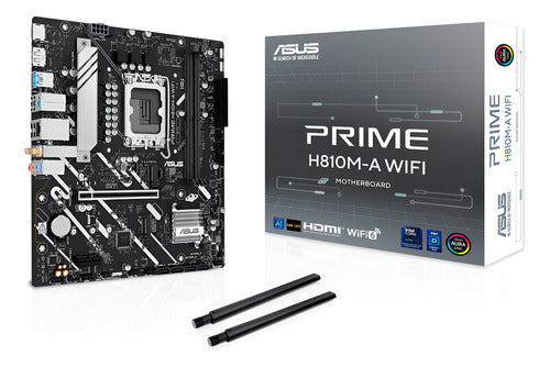 Tarjeta Madre Asus Prime H810m-a Wifi, Micro-atx 128gb Ddr5 Negro