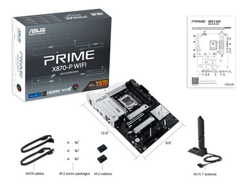 Tarjeta Madre Asus Prime X870-p Wifi Atx Am5 192gb Ddr5 Amd Negro