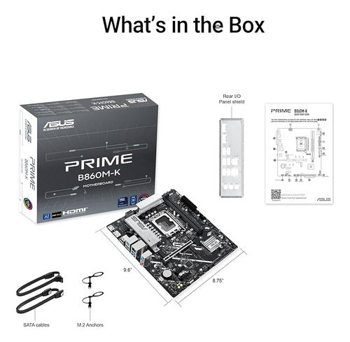 Tarjeta Madre Asus Prime B860m-k, Micro-atx, Lga 1851 Ddr5 Negro