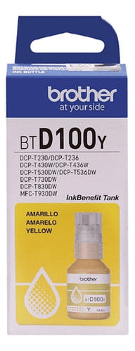 Tinta Brother Btd100y Color Amarillo Serie Inkbenefit
