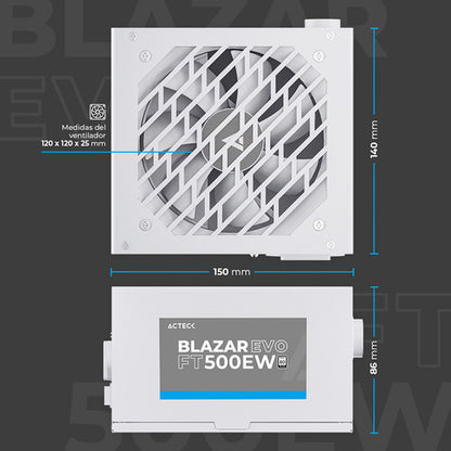 Fuente De Poder Acteck Blazar Evo Ft500ew, 24-pin Atx, 500w