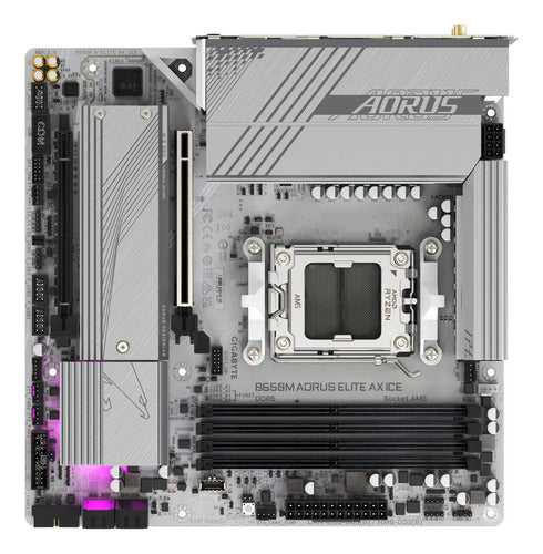 Tarjeta Madre Gigabyte B650m Aorus Elite Ax Ice Micro-atxam5