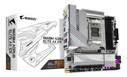 Tarjeta Madre Gigabyte B650m Aorus Elite Ax Ice Micro-atxam5