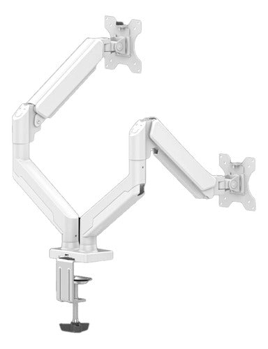 Brazo De Soporte 2 Monitores Naceb Na-0215 10-32 PuLG Blanco
