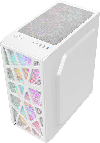 Gabinete Gamer Formula Mana Mid-tower Atx 4x120mm Blanco.
