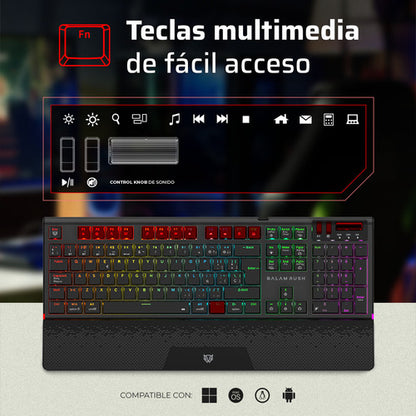 Teclado Gamer Balam Rush Dominate Expert Gk979i  Rgb Blanco