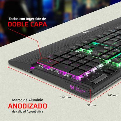 Teclado Gamer Balam Rush Dominate Expert Gk979i  Rgb Blanco