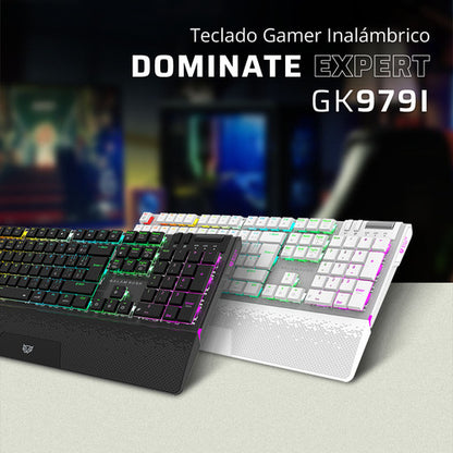 Teclado Gamer Balam Rush Dominate Expert Gk979i  Rgb Blanco