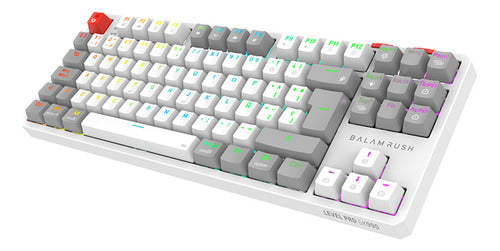 Teclado Balam Rush Level Pro Gk990 Led Rgb Mecánico Blanco
