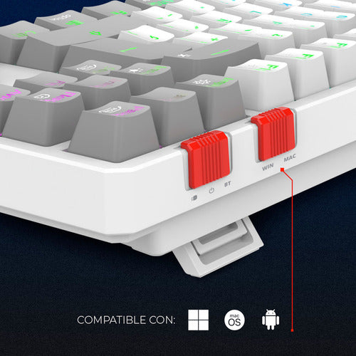 Teclado Balam Rush Level Pro Gk990 Led Rgb Mecánico Blanco