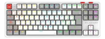 Teclado Balam Rush Level Pro Gk990 Led Rgb Mecánico Blanco