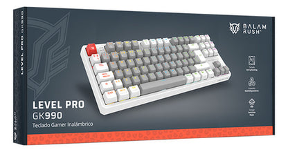 Teclado Balam Rush Level Pro Gk990 Led  Mecánico Red Blanco