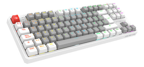 Teclado Balam Rush Level Pro Gk990 Led  Mecánico Red Blanco